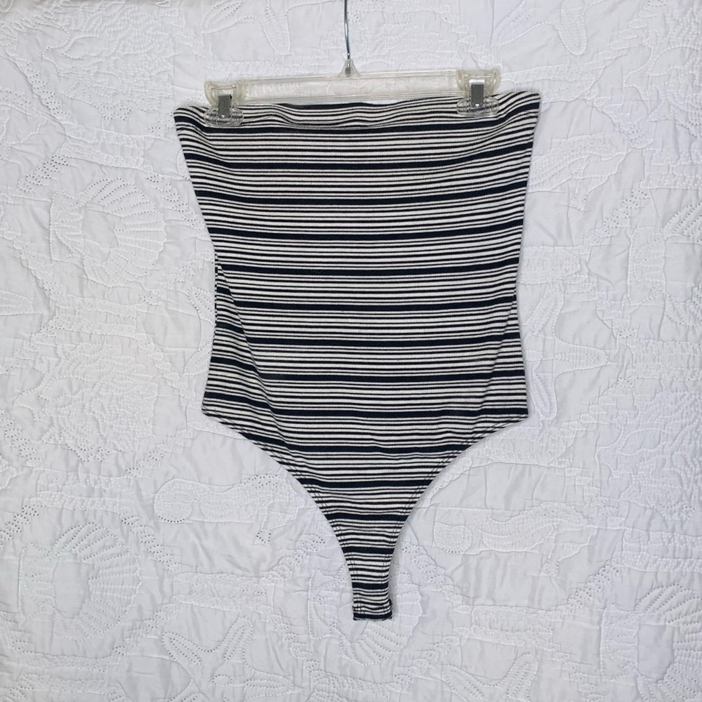 Black and White Striped Bodysuit